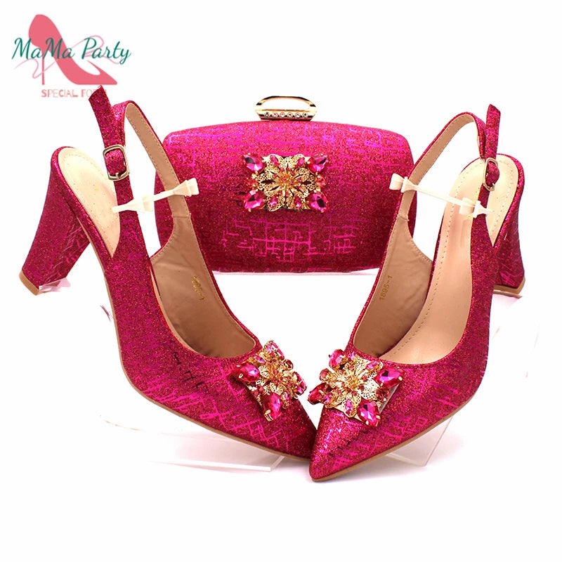 Fuchsia Color Italian Classics Design African Women Shoes