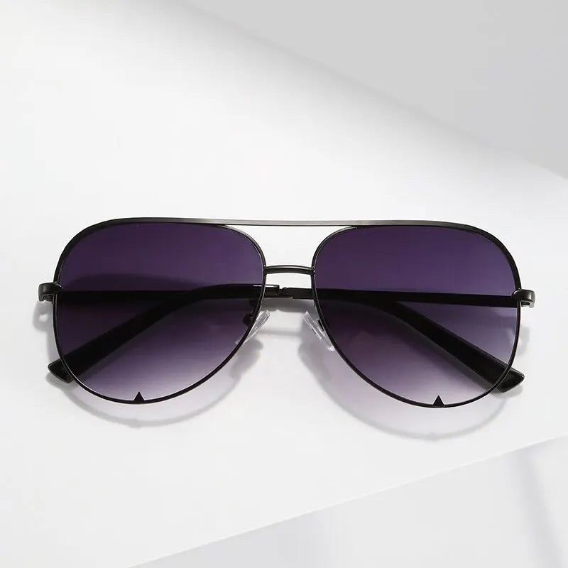 European And American Retro Style Double Beam Toad Mirror Men and Women Metal Sunglasses