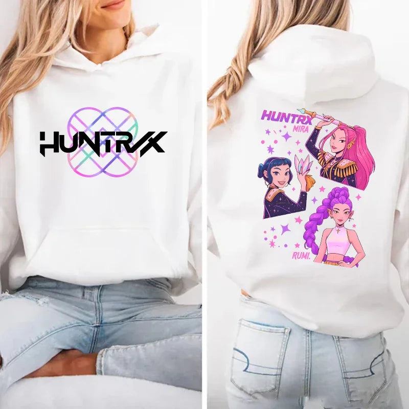 New Anime Kpop Demon Hunters Mira Rumi Zoey Hoodies Women Men Long Sleeve Sweatshirt Casual Loose Hoodies Fashion Pullovers Tops