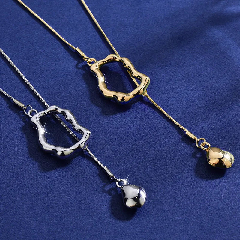 Stainless Steel Irregular Y-shaped Long Necklace for Women