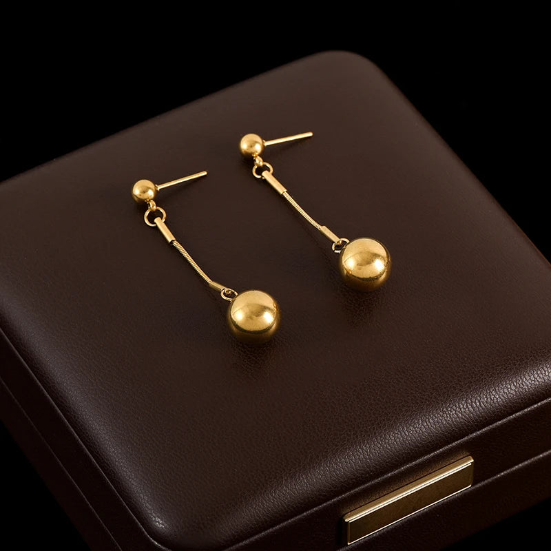 Stainless Steel Luxury White Zirconia Drop Earrings For Women