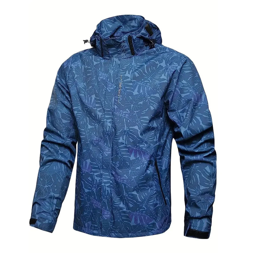 2025 Men's Casual Waterproof Windbreaker Jacket Full Zip Up Hooded Shell Outdoor Hiking Coat For Autumn Plus Size
