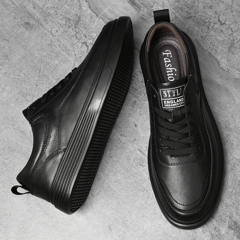 Genuine Leather Men Skateboard Shoes Youth Sneakers Designer Brand Vulcanize Footwear Fashion Male Casual Shoes New Trend Flats