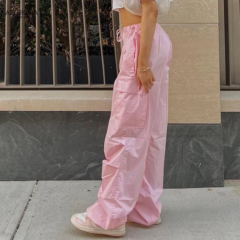 Y2K Clothing Oversized Plus Size Low Waist Parachute Loose Sweatpants