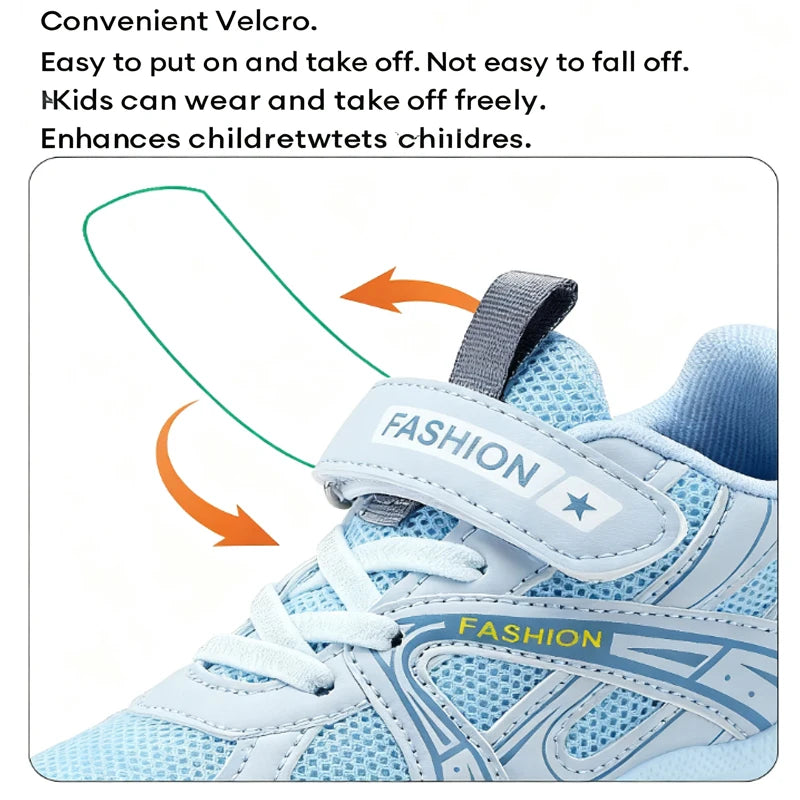 Children Sneakers for Boys Mesh Breathable Running Sports Shoes Student Kids Flat Casual School Shoes Non Slip