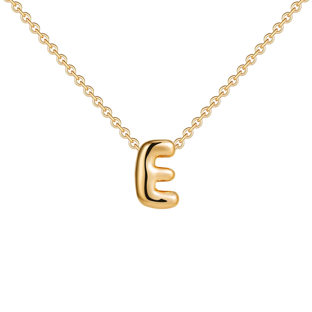 Dainty Mini Bubble Letter Necklace for Women