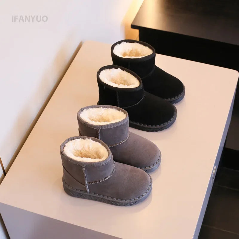 2-10Y Children's Snow Boots for Winter 2024 New Cotton Shoe for Boys and Girls Thickened and Warm Children's Plush Snow Shoes