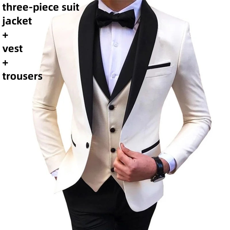 Mens 3 Piece Casual Tuxedos for Wedding