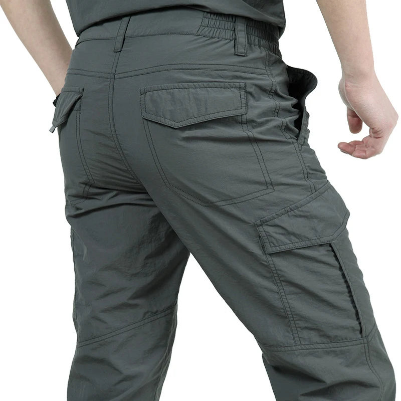 Men's Tactical Cargo Pants Casual Trousers Waterproof Multi-Pockets