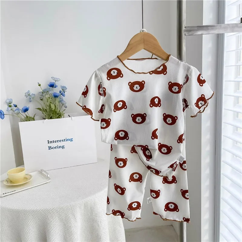 Cute Girls Loungewear Short-sleeved Sets