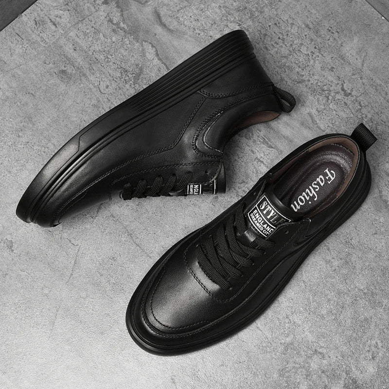 Genuine Leather Men Skateboard Shoes Youth Sneakers Designer Brand Vulcanize Footwear Fashion Male Casual Shoes New Trend Flats