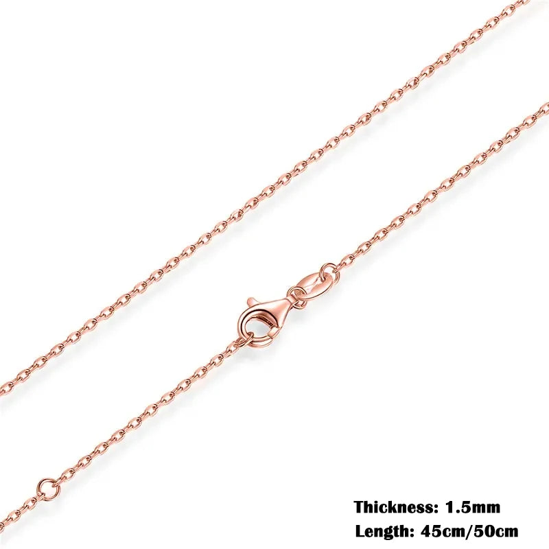 Classic Basic Chain Sterling Silver Lobster Clasp Necklace