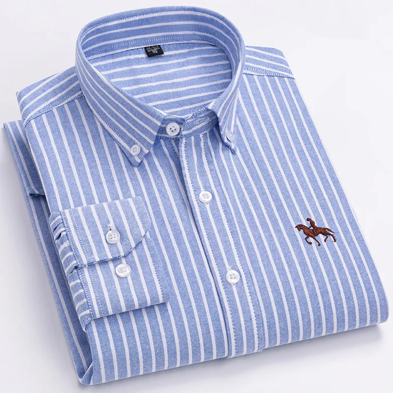 Plus 5XL 6XL Mens Oxford Shirts 100% Cotton Spring Long Sleeve Casual Business Formal Dress Shirt Regular Fit Social Man Clothes