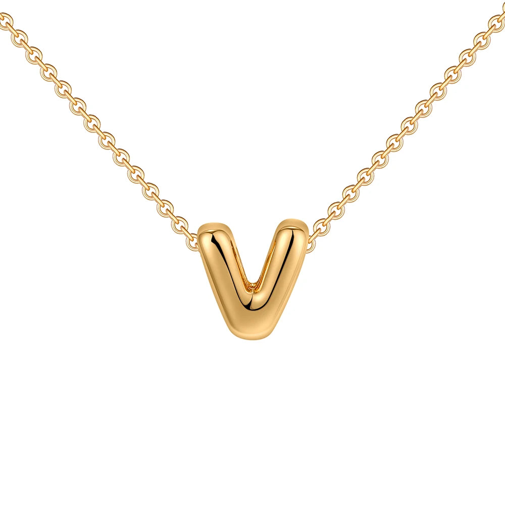 Dainty Mini Bubble Letter Necklace for Women