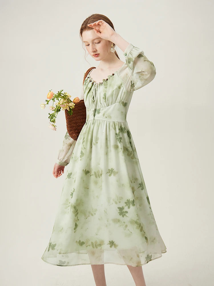 FSLE Elegant Sense Improved New Chinese Style Romantic Temperament Dress for Women Spring 2024 Niche Dress Female 24FS11198