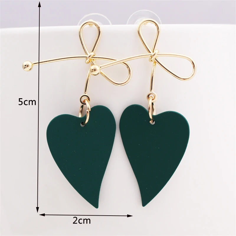 Green Color Crystal Dangle Earrings for Women