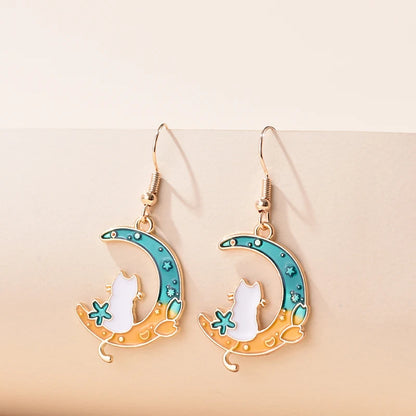 Fashion Cute Enameled Animal Dangle Drop Earrings