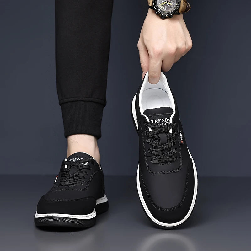 New Fashionable Solid-Color Men's Lace - Up Casual Shoes Outdoor Anti - Slip Flat Shoe Lightweight and Comfortable Walking Shoes