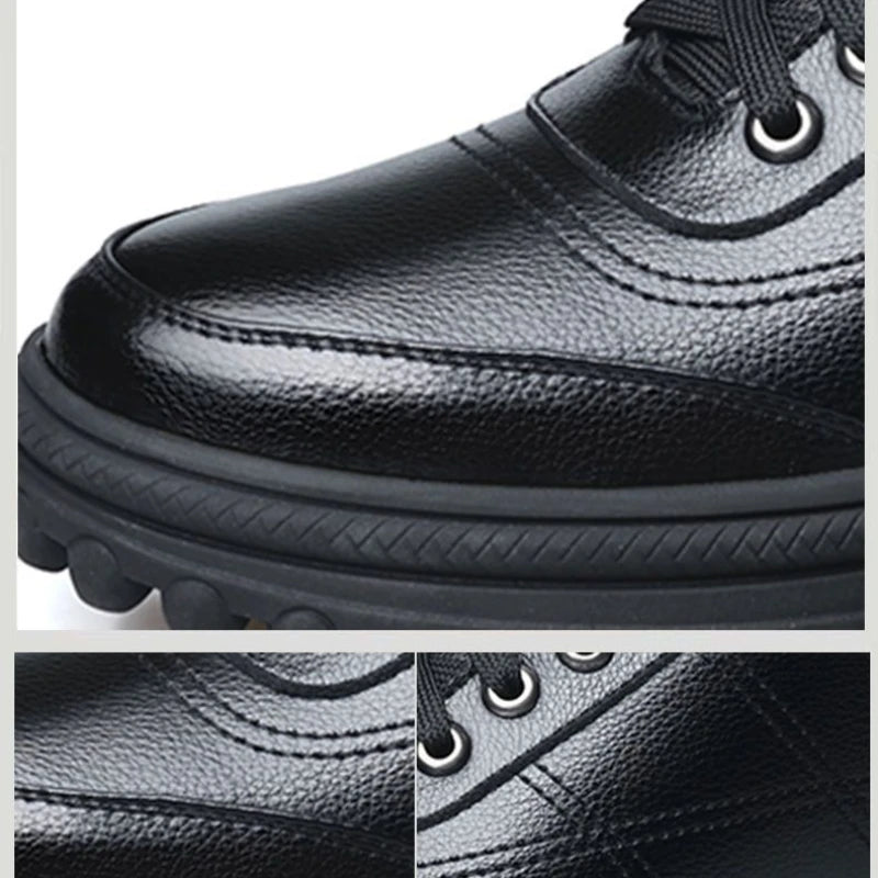 2023 Winter Padded Thickened Men's Cotton Shoes Hundred Casual Snow Boots Men's Leather Shoes Outdoors Men's Shoes Men Boots