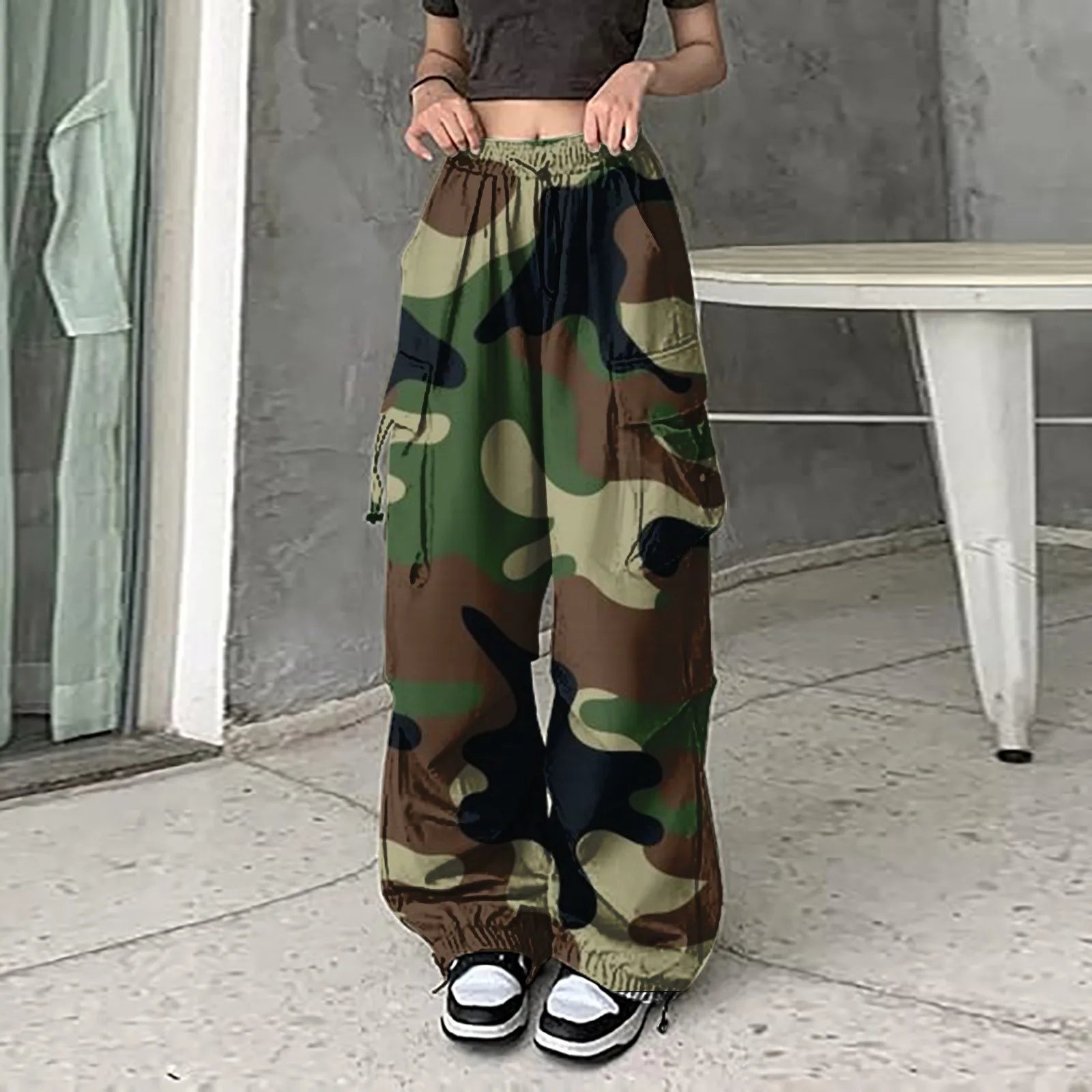 Women's Sweatpants Baggy Cargo Camo Print Pants Streetwear