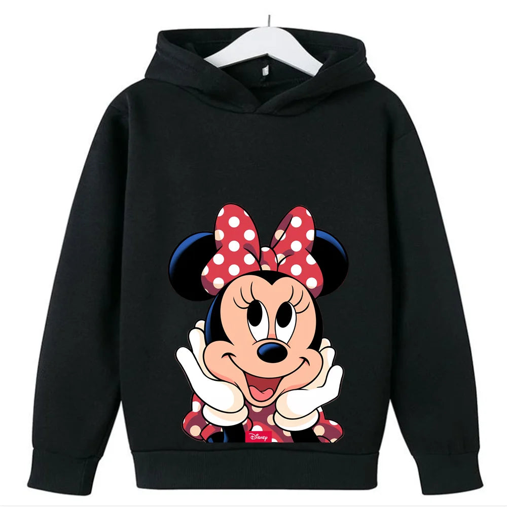 New Mickey Mouse Hoodies Disney Minnie mouse Girls Kids Sweatshirt Baby boy Clothes Tops Cute Children Spring Pullover Clothing
