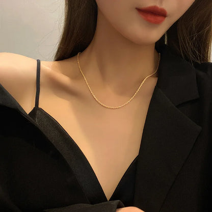Popular Silver Colour Sparkling Chain Choker Necklace For Women