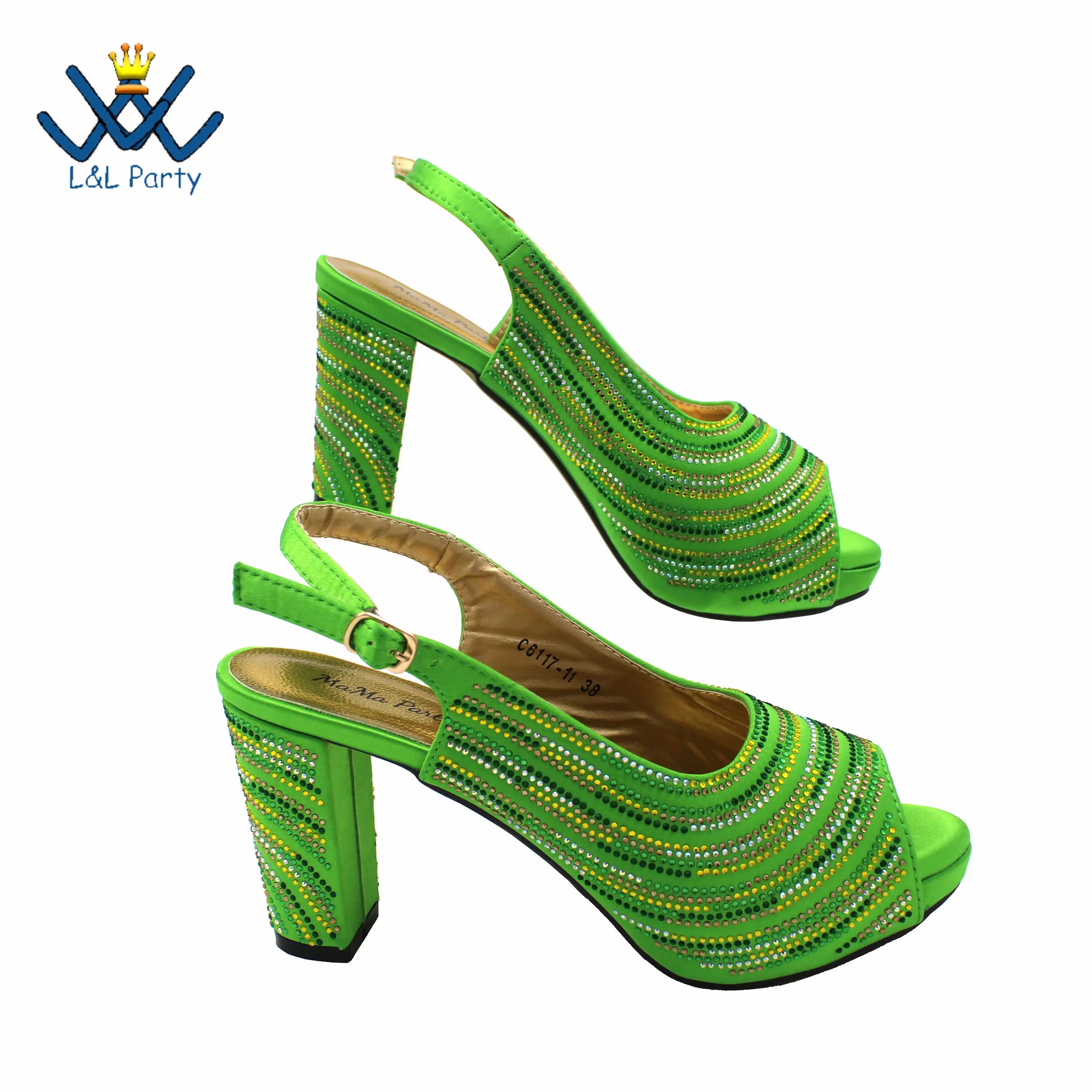 Classics Peep Toe Lemon Green Color Sandals High Quality Shoes