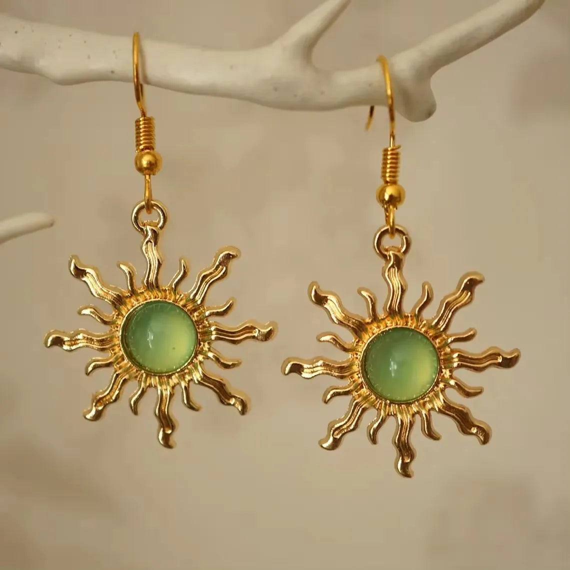 Vintage Sun Earrings Women Fashion