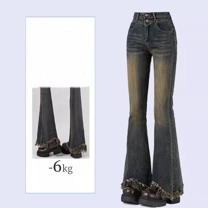 Flared Jeans Ladies Women's Wide Pants Women's Denim Shorts Y2k Baggy Jeans Pants for Woman Jean Shoujo Girl Style Coquette Pant