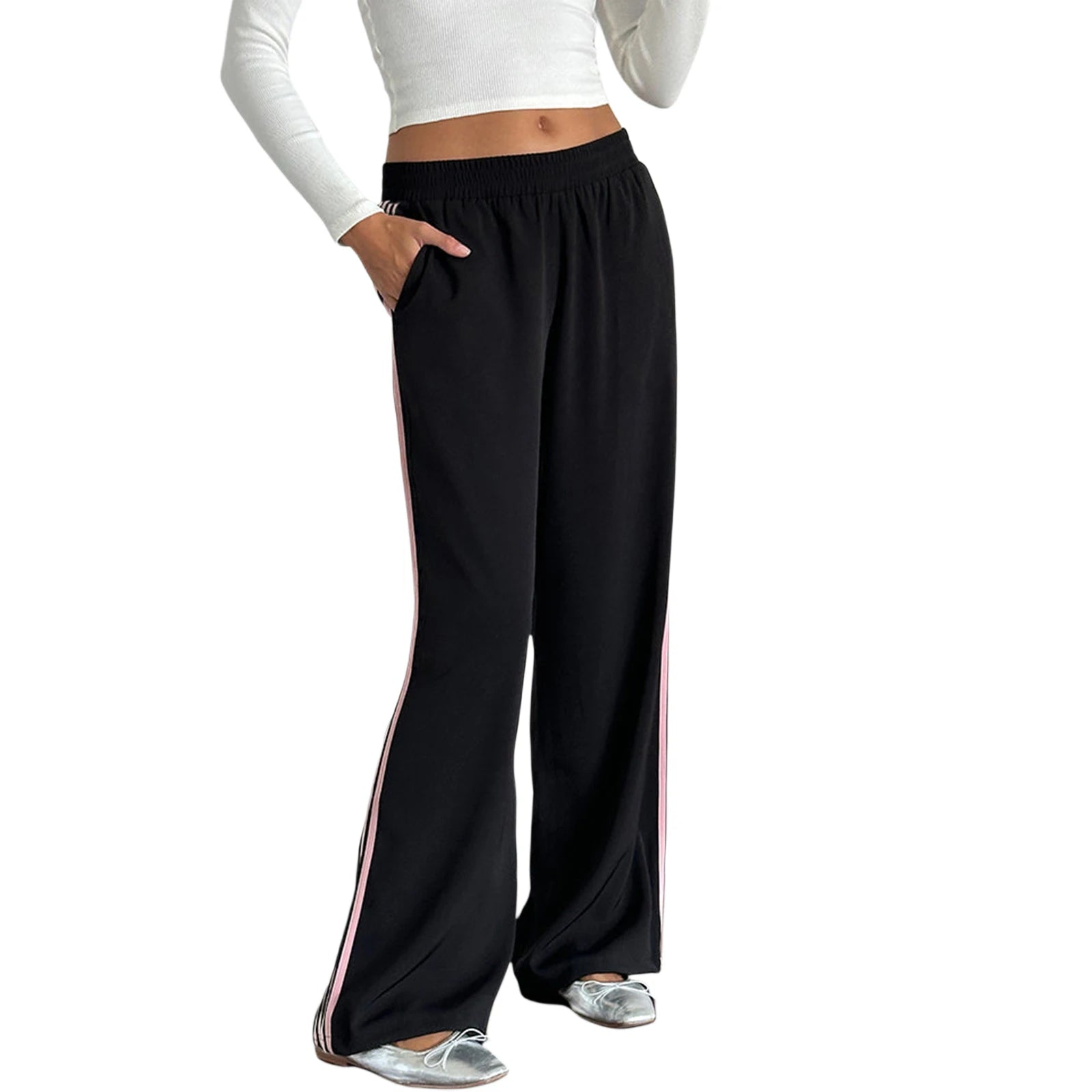 Women s High Waisted Striped Pants