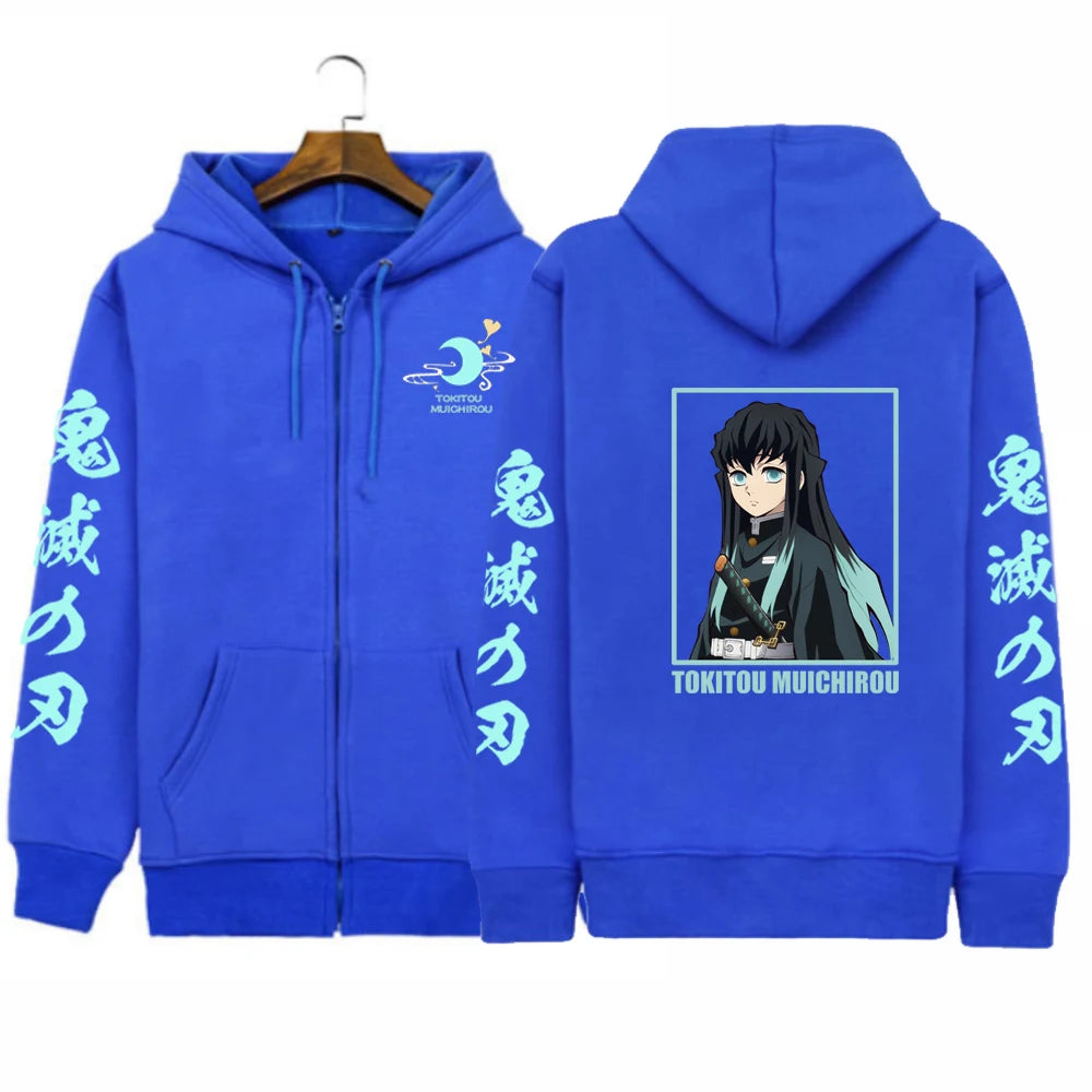 Casual Muichiro Tokito Hoodie Fashion Pullover zipper jacket coats