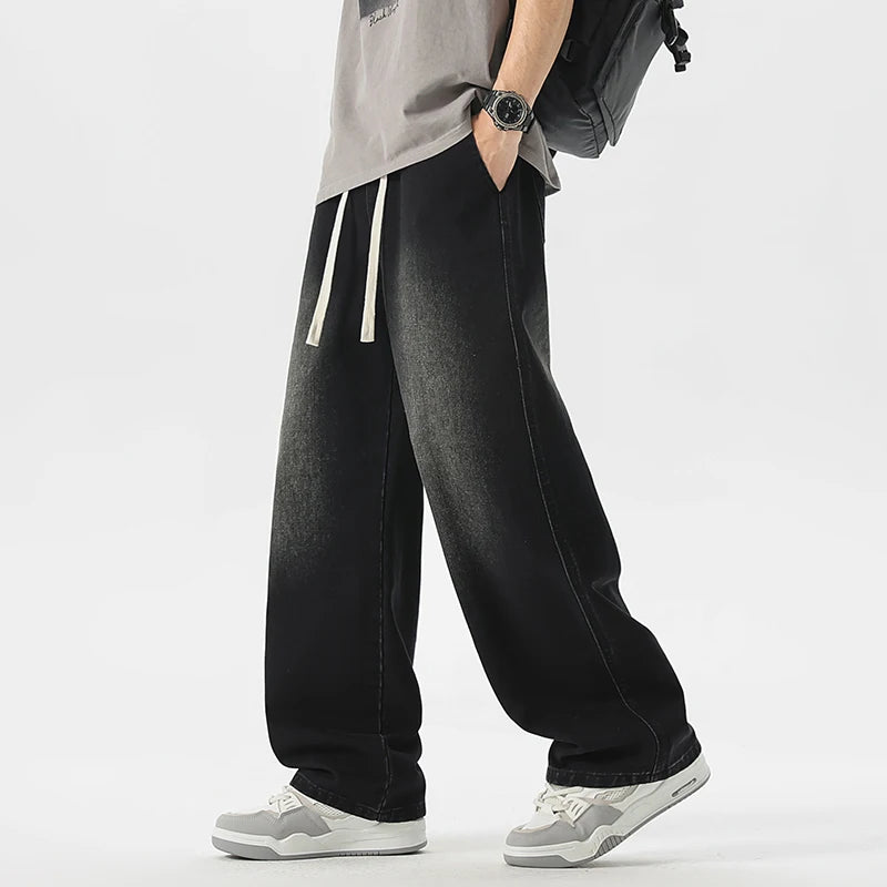 Men's Jeans American Loose Wide-leg Loose Straight Casual Trousers Street Hip-hop Baggy Jeans Black Grey  Blue Streetwear Men