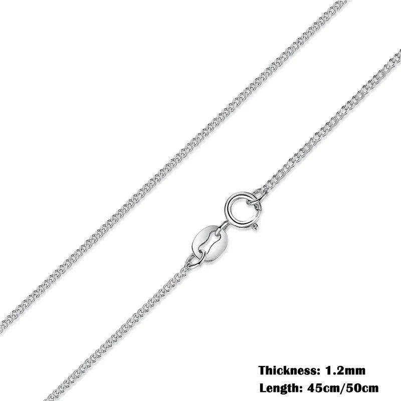 Classic Basic Chain Sterling Silver Lobster Clasp Necklace