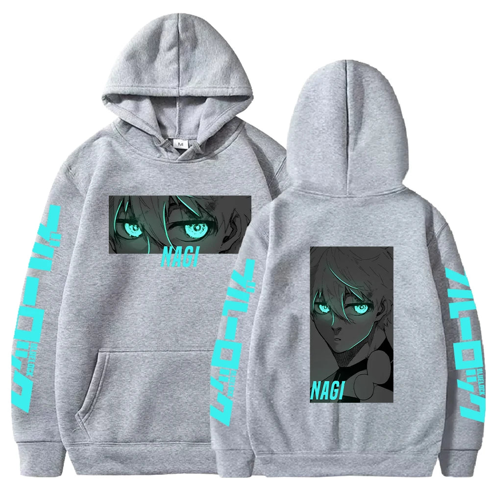 BLUE LOCK Nagi Seishiro Manga Printed Hoodies For Men Women Harajuku Anime Sweatshirts Long Sleeves Fleece Warm Streetwear