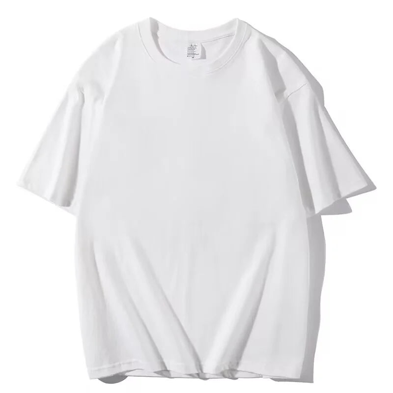 T-shirt unisexe 100 % coton pour hommes et femmes, ample, à manches courtes, décontracté, basique, col rond, couleur unie, respirant