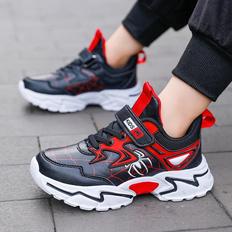 Kid Casual Sneakers Spider-Man Children Cartoon Sports Shoes Boy Girl Student Running Shoe Breathable Lightweight Size EU 28-38