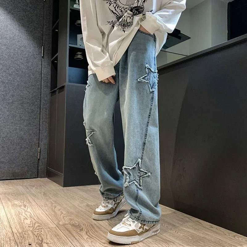 Men's Star Embroidered Fashion Jeans