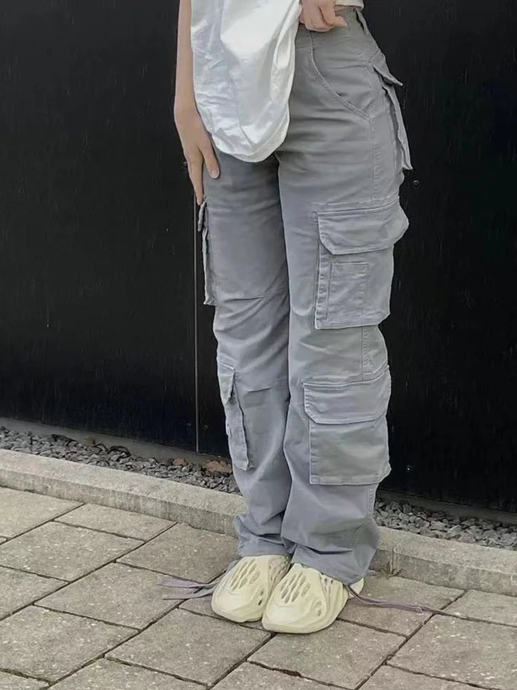 2024 European and American New Women's Street Hip Hop Style Low Waist Fashion Trendy Workwear Denim Casual Pants for Women