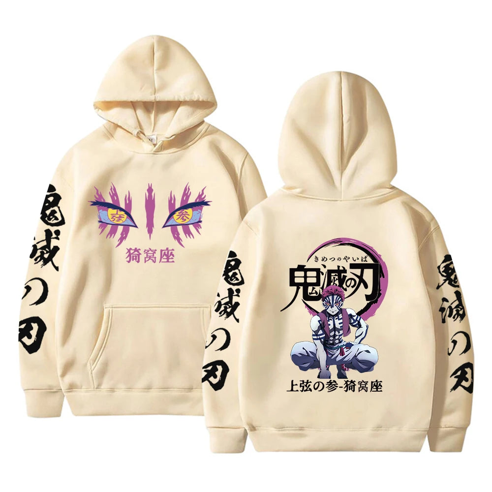 Japanese Anime Demon Slayer Hoodies for Men Akaza
