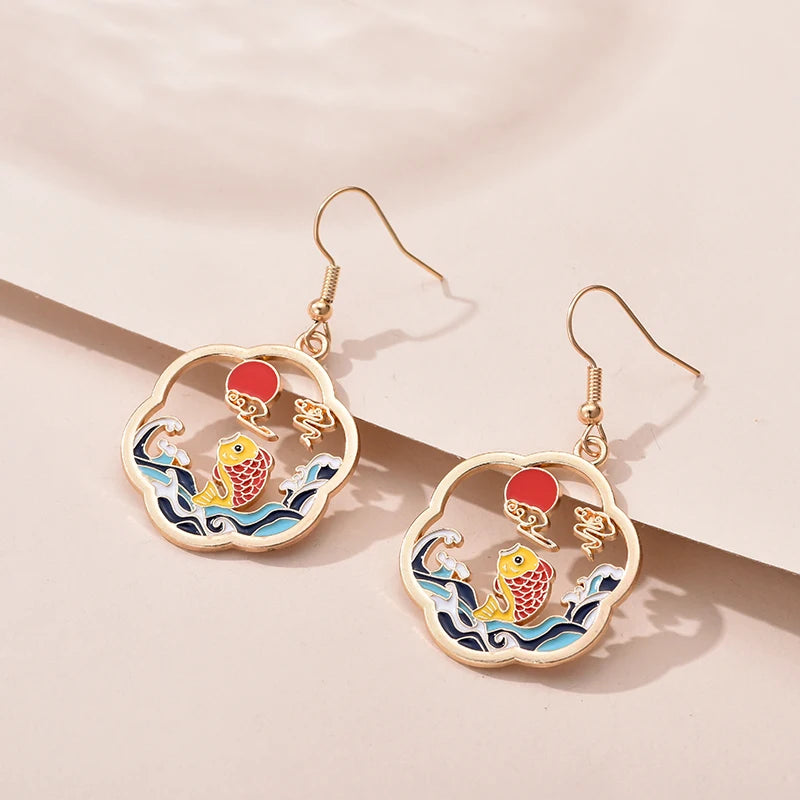Fashion Cute Enameled Animal Dangle Drop Earrings