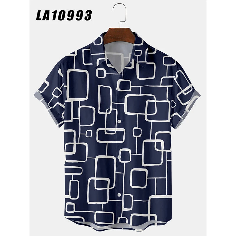 2024 Men's Shirts Creative Panda Printed Short Sleeve Shirt Men Street Summer Hawaii Beach Retro Harujuku For