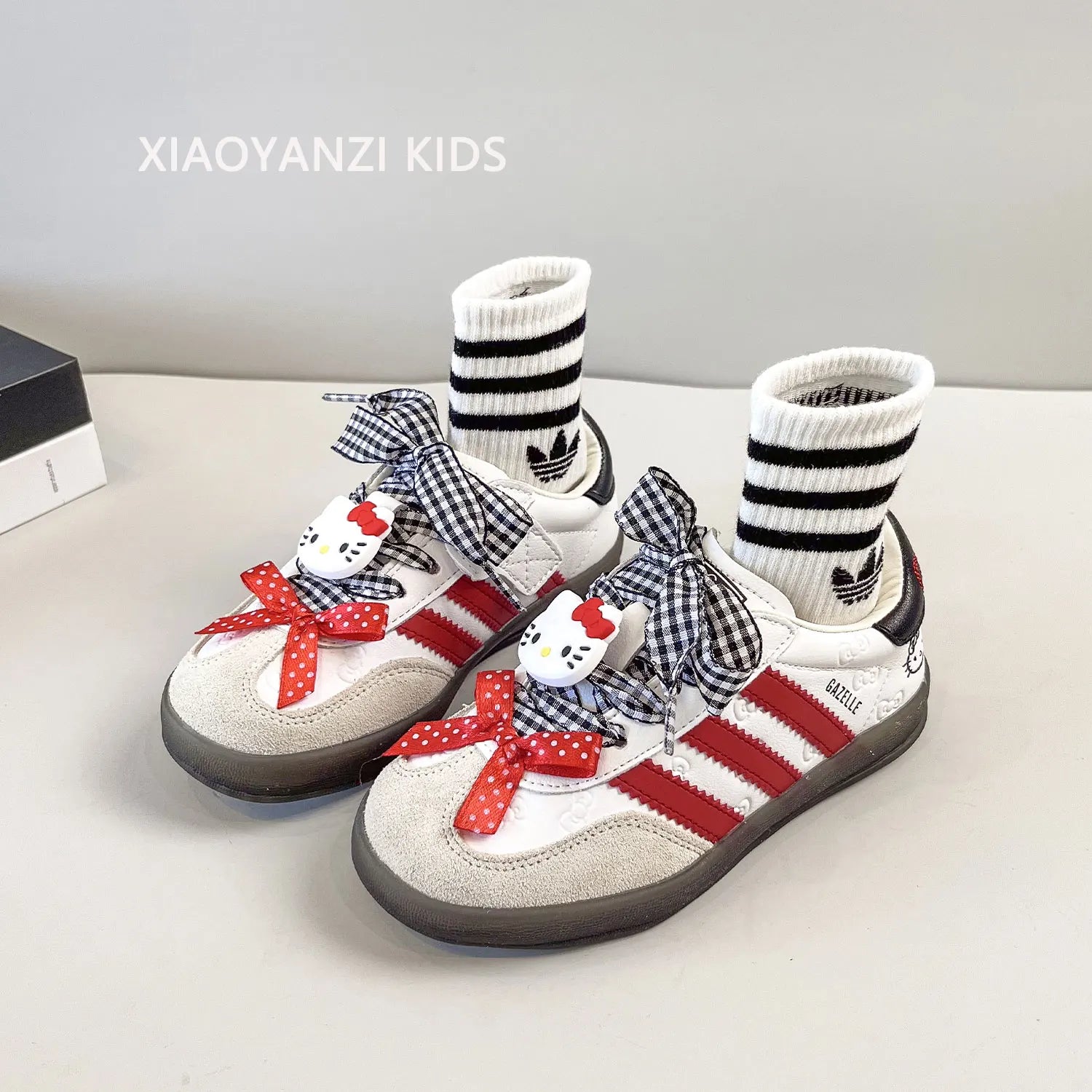 Sanrio Hello Kitty Spring Children's Casual Shoes Girls Sports Shoes Fashion Sports Children's Board Shoes Non-Slip Soft Soled