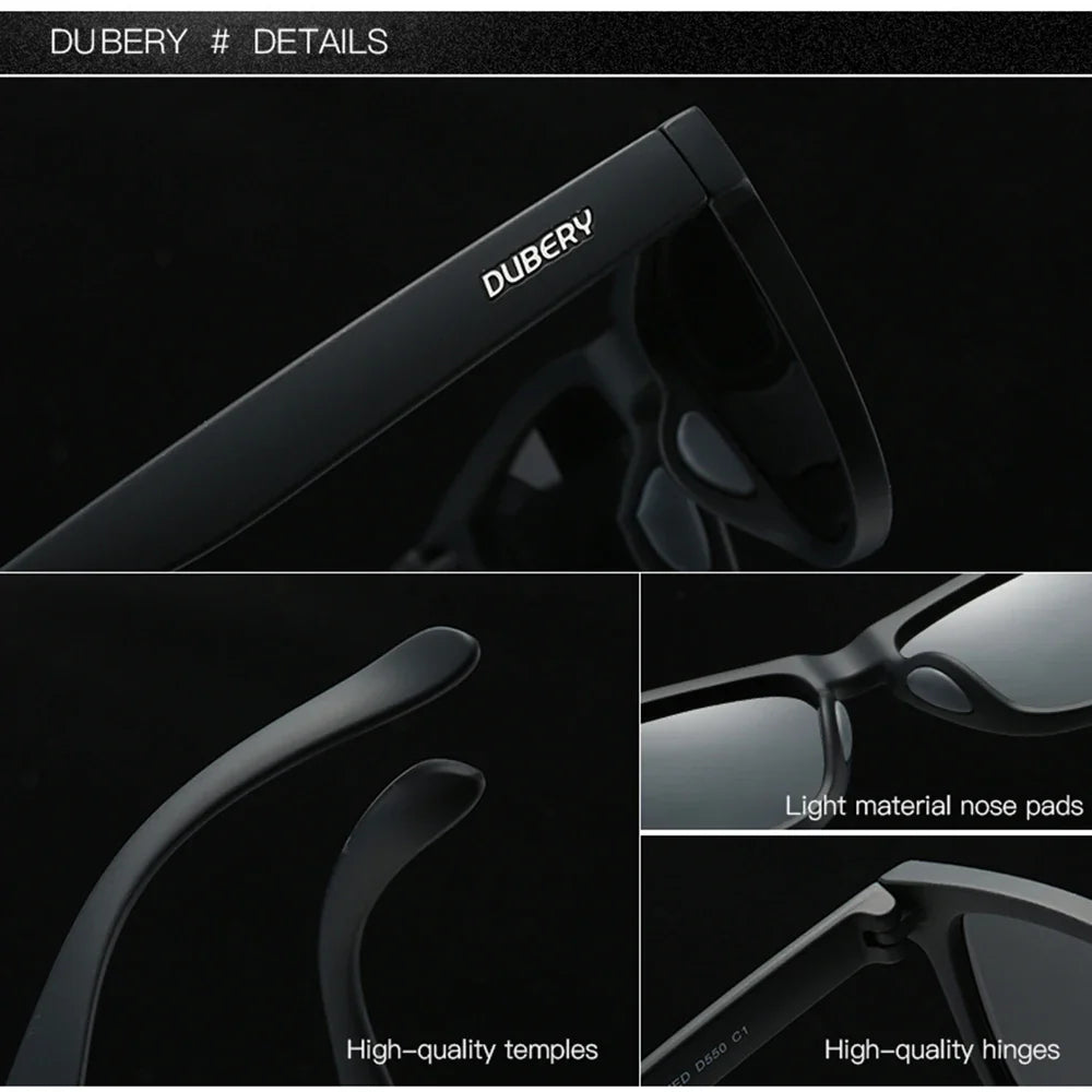 DUBERY Full Rim Polarized Sunglasses For Men And Women 28 Colors Model 550