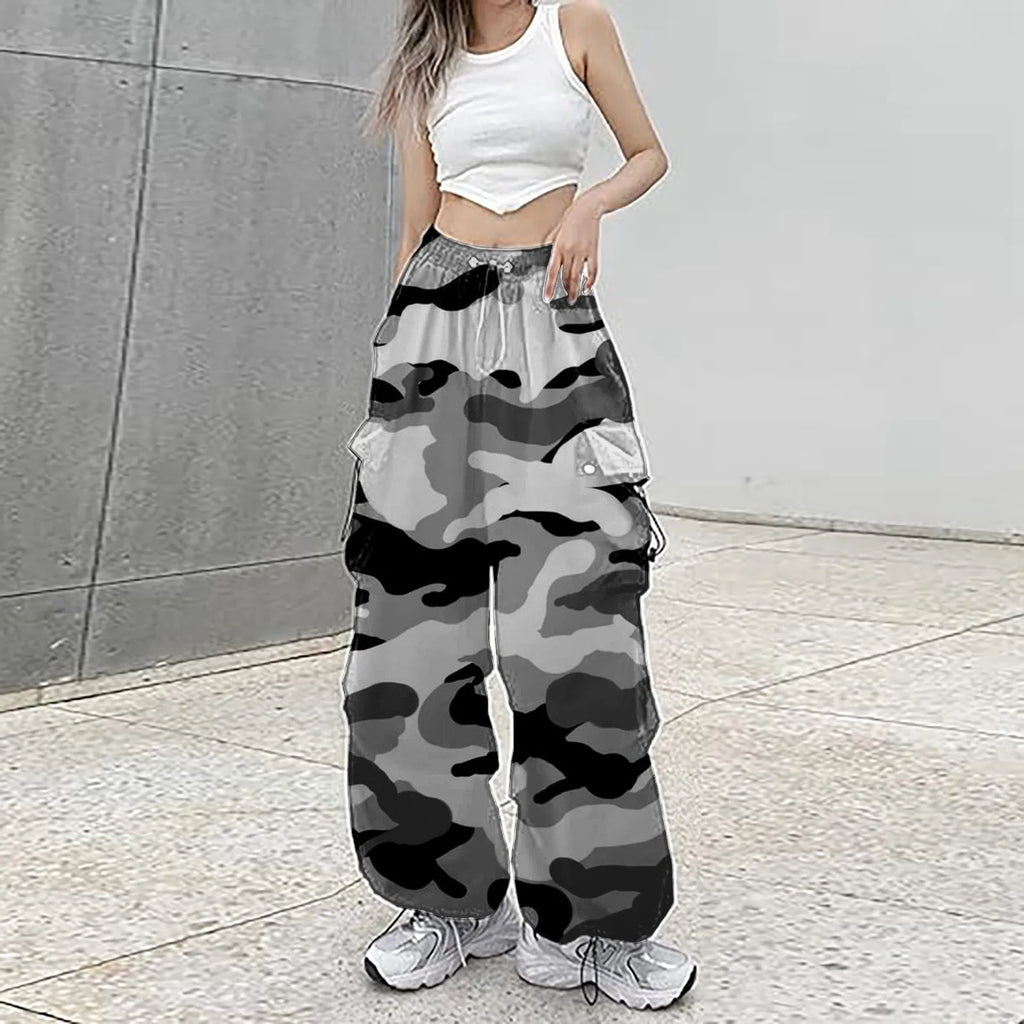 Women's Sweatpants Baggy Cargo Camo Print Pants Streetwear