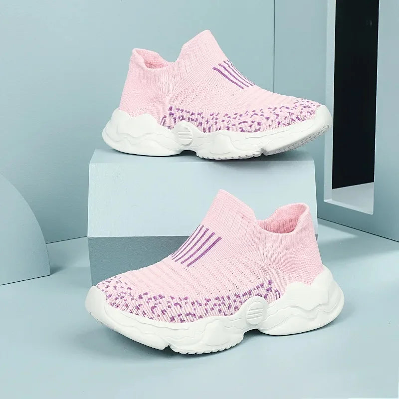 Children's Casual Shoes Fashionable Knitted Socks Sports Shoes For Boys And Girls Spring Summer Wear Mid To Large Size