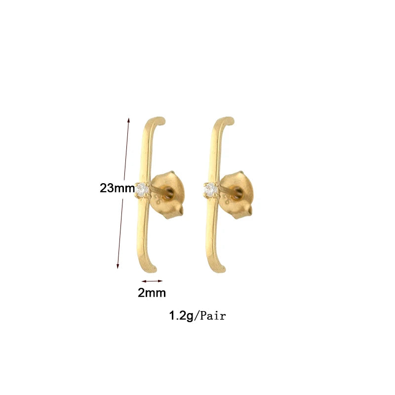 Gold Color Double Chain Dangle Earrings for Women