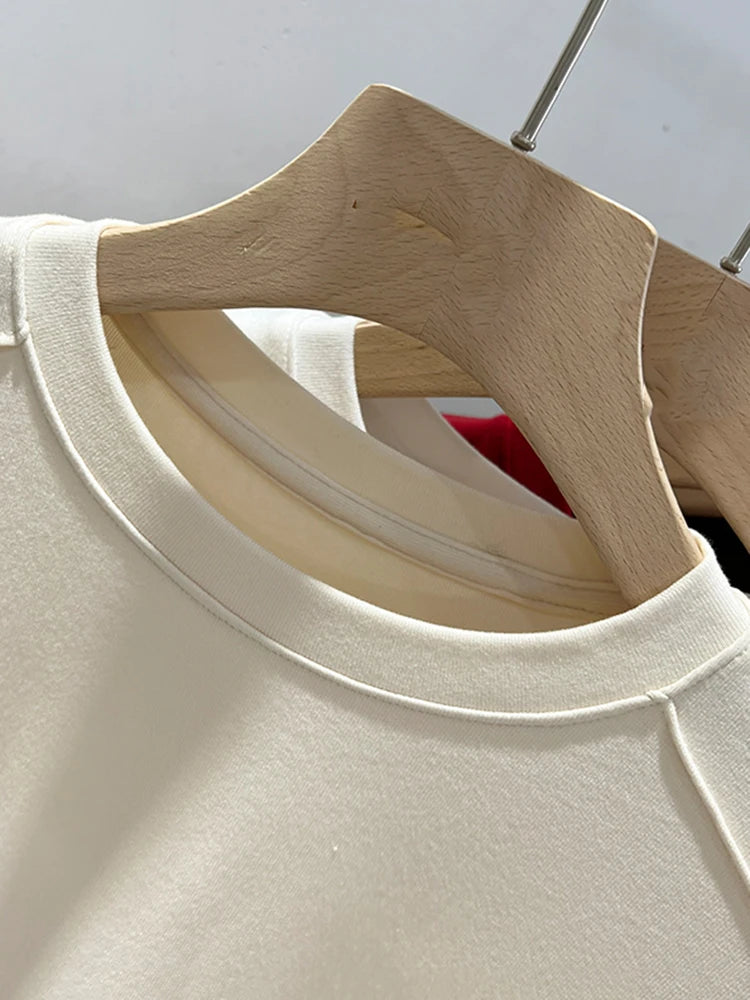 AOSSVIAO 2026 Summer white T-shirt Cotton female short-sleeved student versatile loose half-sleeve t-shirt Harajuku top trend