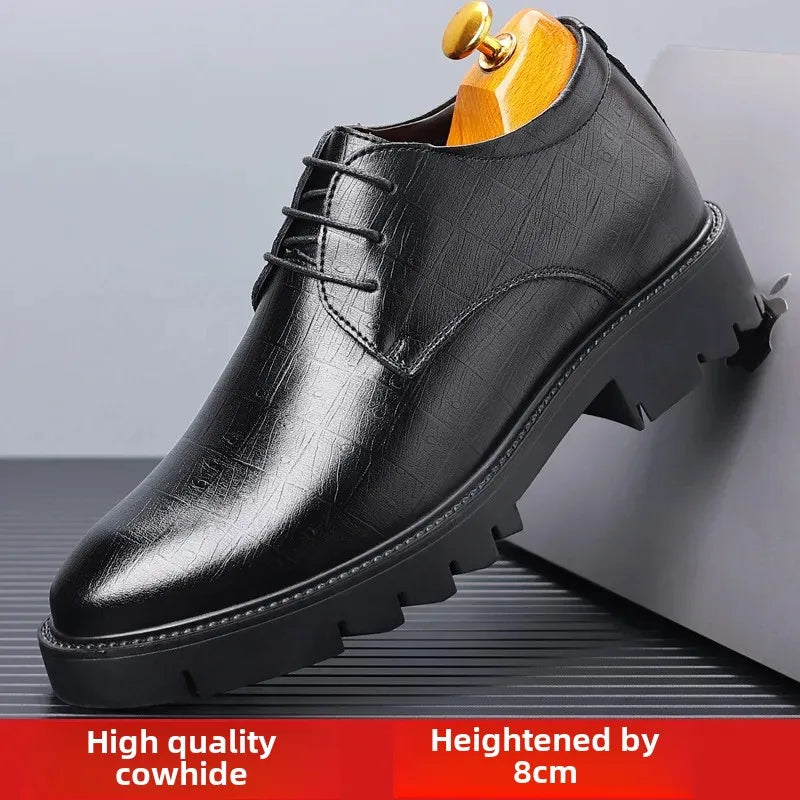 Men's Genuine Leather Shoes – Breathable Formal Casual Footwear, Sizes 40–48, Black/Brown
