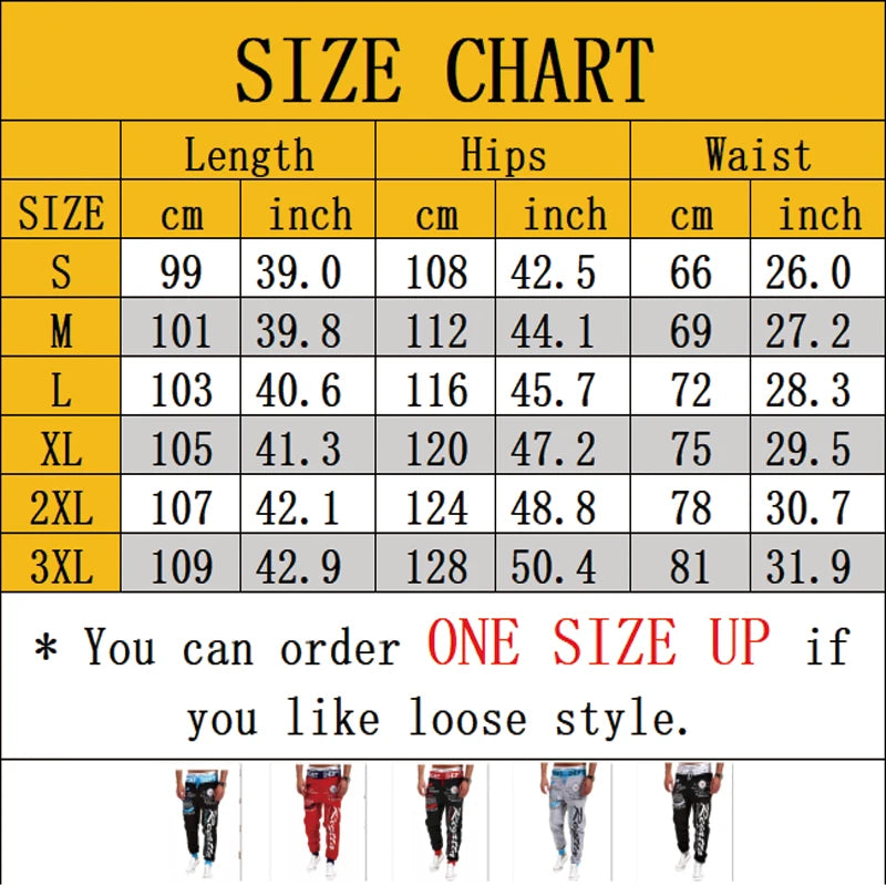 Men Streetwear Sweatpants Y2K Graffti Hip Hop Drawstring Waist