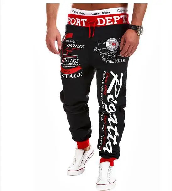 Men Streetwear Sweatpants Y2K Graffti Hip Hop Drawstring Waist